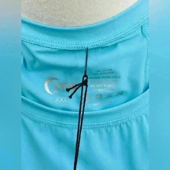 BNWT Zyia Active Sky Blue Panel Split Back Mesh Tank, XXL - Picture 9 of 10